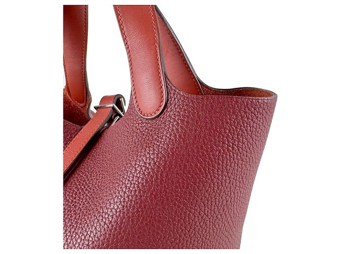 Hermès Hermes Picotin Lock PM Handtasche Braun Rot - Ansicht 5