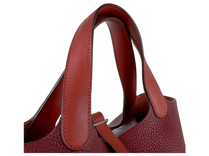 Hermès Hermes Picotin Lock PM Handtasche Braun Rot - Ansicht 9