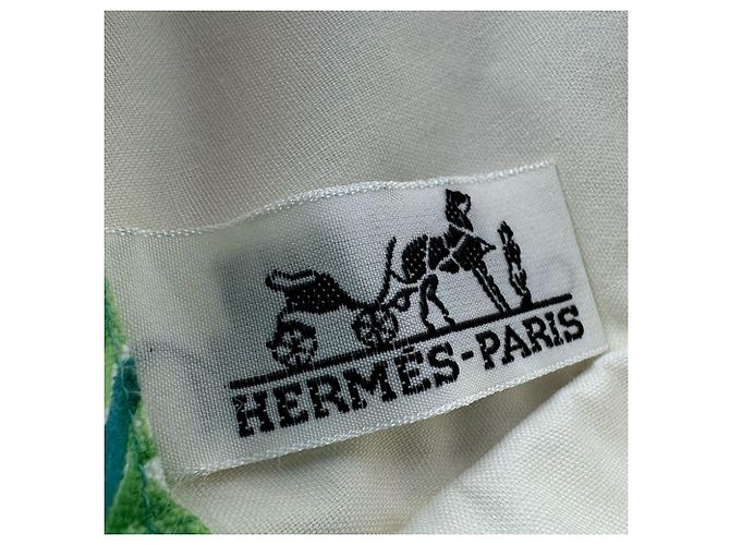 Hermès Bolso Tote Hermes de lona verde - vista 12