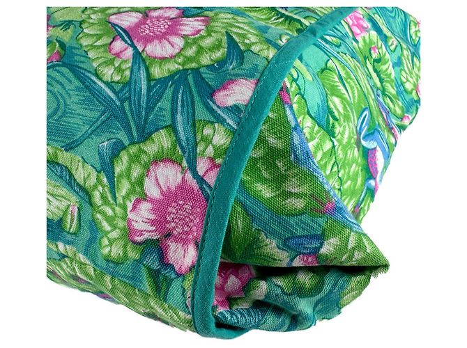 Hermès Bolso Tote Hermes de lona verde - vista 7