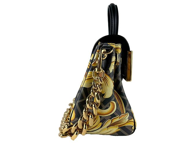 Handtasche/Schultertasche Versace Braun Schwarz Golden - Ansicht 2