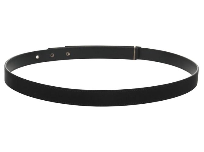 Cintura Chanel Logo in pelle con metallo e cristalli Thin Nero - vista 2