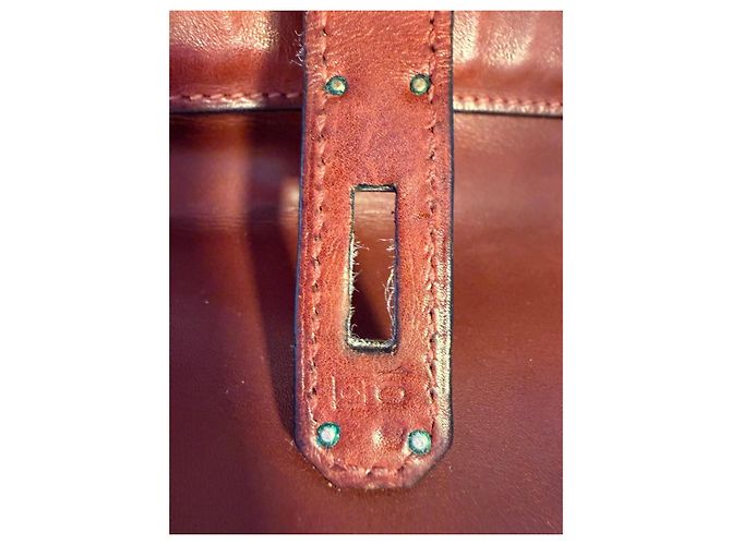 Hermès Kelly 32 Sellier borsa a mano pelle Waffle Marrone - vista 19