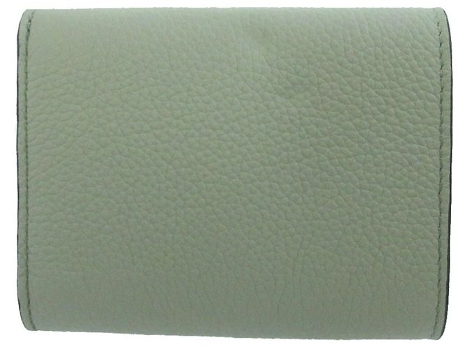 Cartera compacta de piel Loewe Anagram Trifold Verde - vista 3