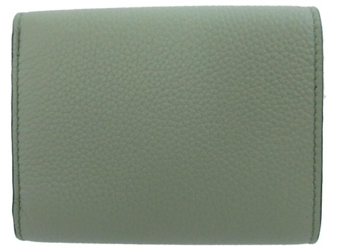 Cartera compacta de piel Loewe Anagram Trifold Verde - vista 3