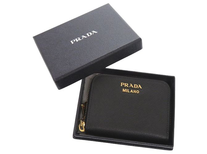 Prada Saffiano Triangle Logo Black Coin Purse - view 2