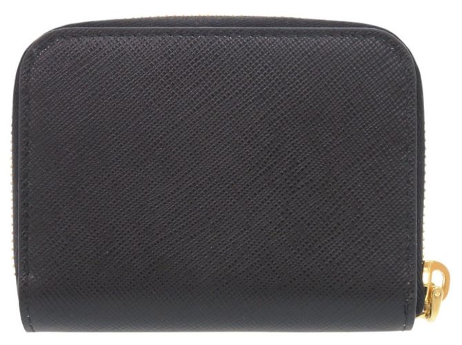 Prada Saffiano Triangle Logo Black Coin Purse - view 3