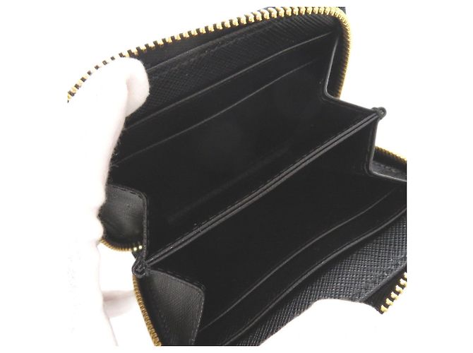 Prada Saffiano Triangle Logo Black Coin Purse - view 5