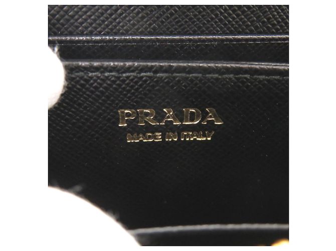 Prada Saffiano Triangle Logo Black Coin Purse - view 6