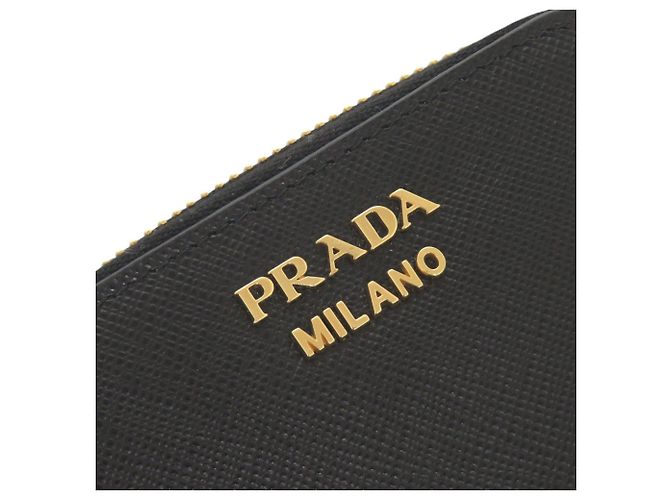 Prada Saffiano Triangle Logo Black Coin Purse - view 7
