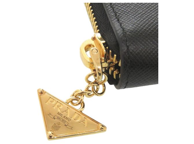 Prada Saffiano Triangle Logo Black Coin Purse - view 8