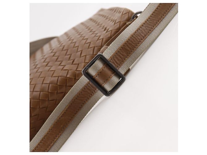 Borsa a tracolla Bottega Veneta Intrecciato Marrone - vista 11