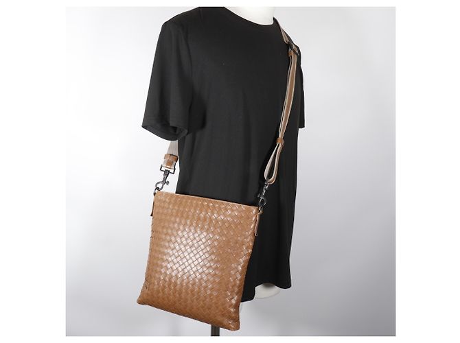 Borsa a tracolla Bottega Veneta Intrecciato Marrone - vista 15