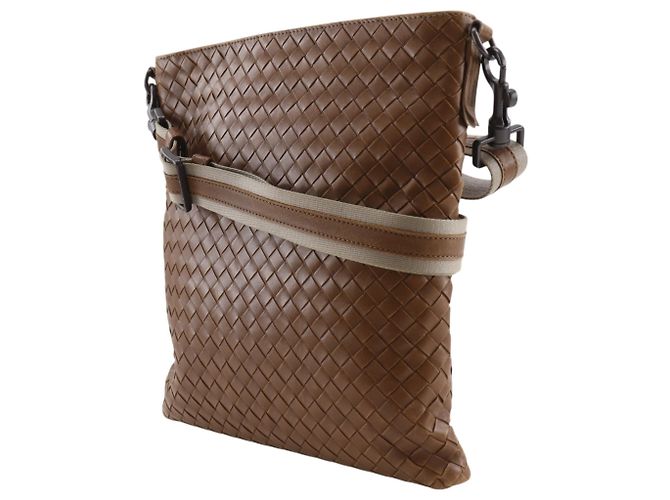 Borsa a tracolla Bottega Veneta Intrecciato Marrone - vista 2