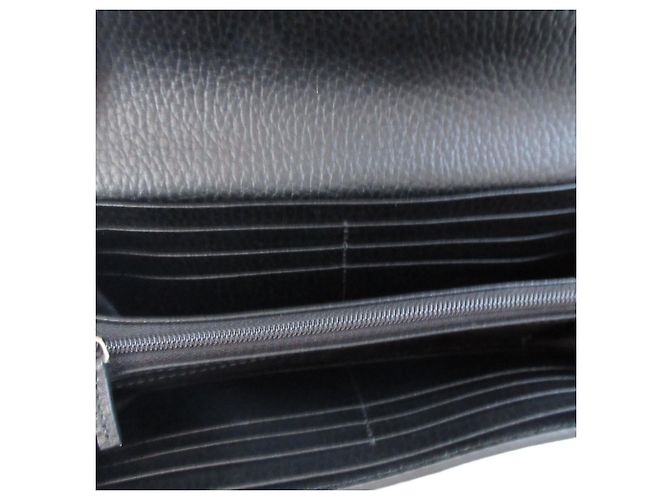 Gucci GG Supreme Leder Bi-fold Langbrieftasche Schwarz Beige - Ansicht 5