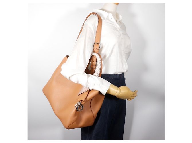 Borsa media Christian Dior Open Bar Beige - vista 11