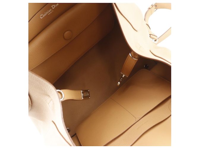 Borsa media Christian Dior Open Bar Beige - vista 6