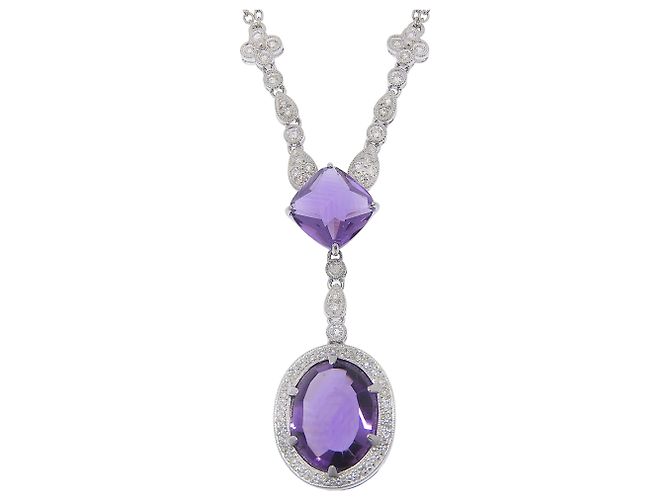 Autre Marque Collana in oro rosa 18K, ametista e diamanti - vista 6