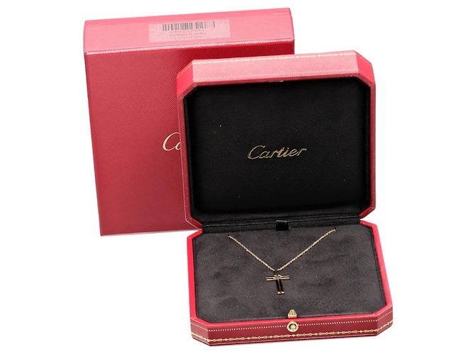 Collana Croce Cartier in Oro Giallo 18K - vista 9