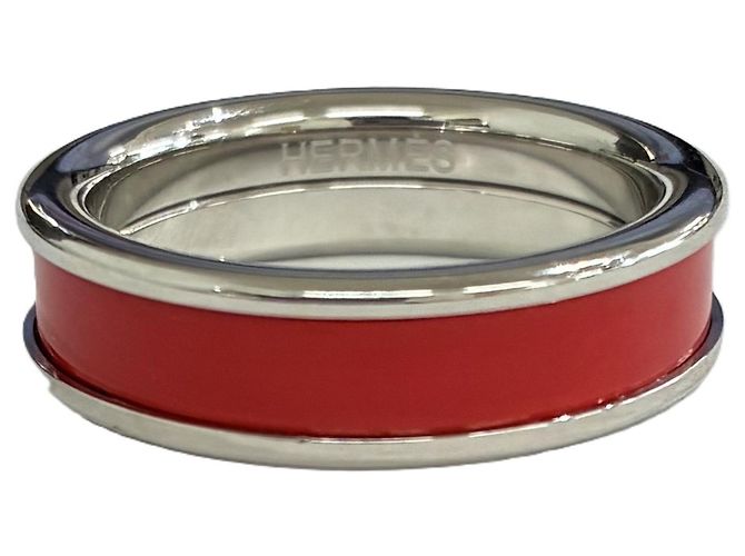 Hermès Anillo Hermes Uni Ring PM Metal Ring Plata Roja - vista 2