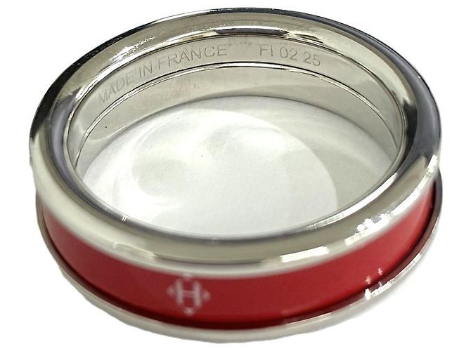 Hermès Anillo Hermes Uni Ring PM Metal Ring Plata Roja - vista 3