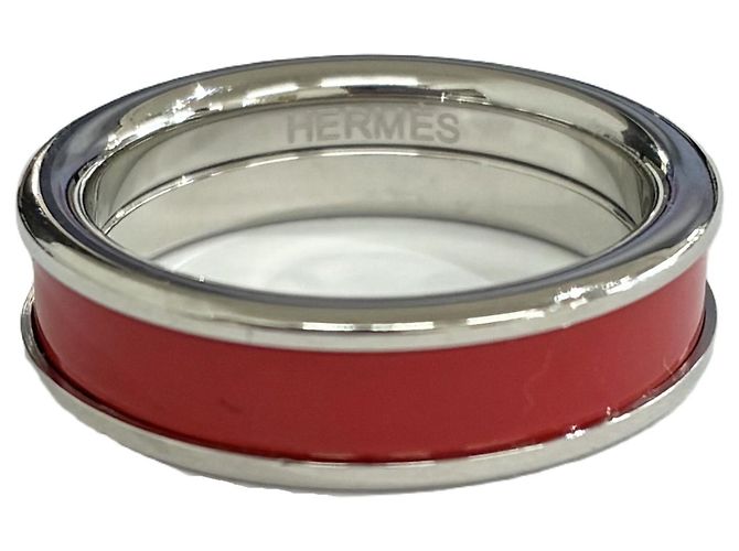 Hermès Anillo Hermes Uni Ring PM Metal Ring Plata Roja - vista 4