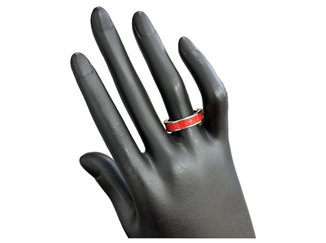 Hermès Anillo Hermes Uni Ring PM Metal Ring Plata Roja - vista 7