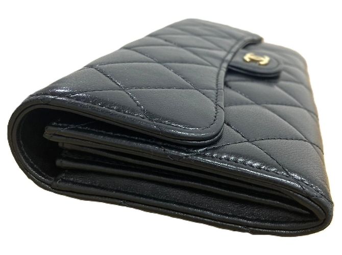 Cartera larga Chanel Matelassé de piel de cordero Negro - vista 4