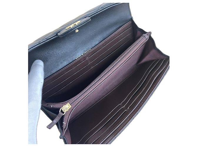 Cartera larga Chanel Matelassé de piel de cordero Negro - vista 6