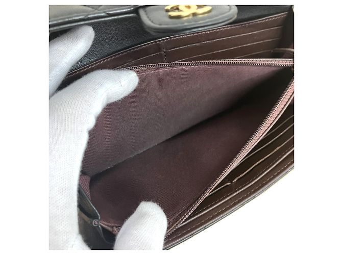 Cartera larga Chanel Matelassé de piel de cordero Negro - vista 8