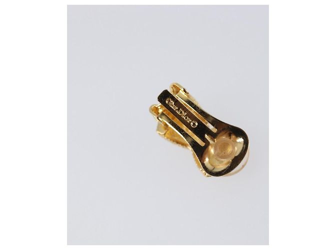 Orecchini Christian Dior metallo Gold Tone Auth SW2809 - vista 3