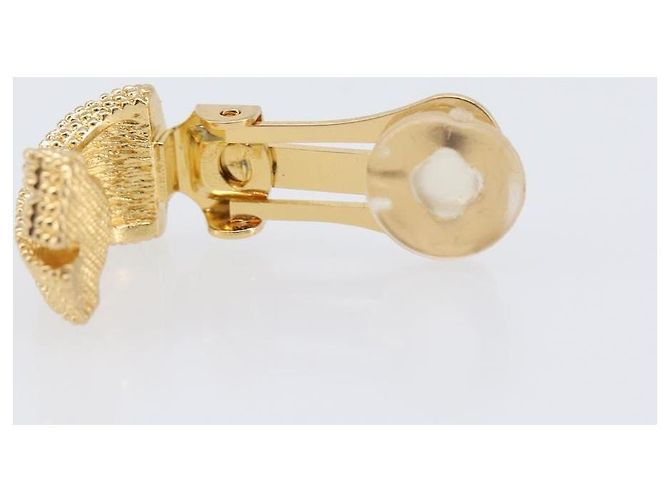 Orecchini Christian Dior metallo Gold Tone Auth SW2809 - vista 4