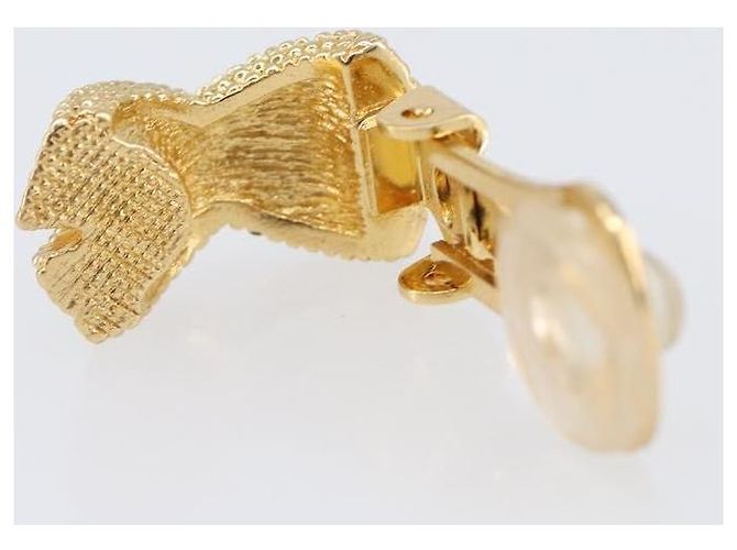 Orecchini Christian Dior metallo Gold Tone Auth SW2809 - vista 5