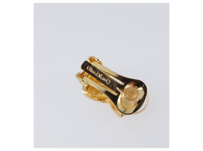 Orecchini Christian Dior metallo Gold Tone Auth SW2809 - vista 7