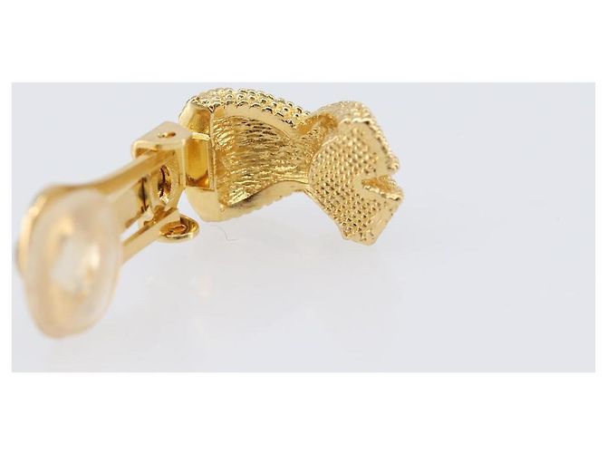 Orecchini Christian Dior metallo Gold Tone Auth SW2809 - vista 9