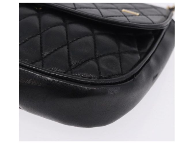 Bolsa de Ombro com Corrente BALLY em Couro Preto e Dourado Auth 201246 - vista 11
