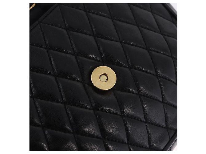 Bolsa de Ombro com Corrente BALLY em Couro Preto e Dourado Auth 201246 - vista 17