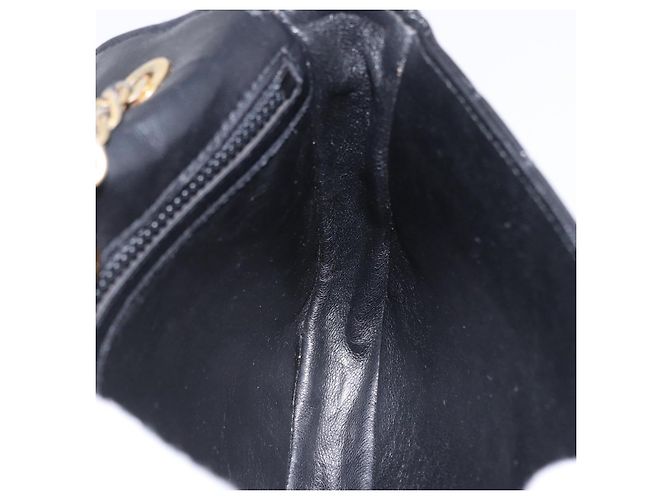 Bolsa de Ombro com Corrente BALLY em Couro Preto e Dourado Auth 201246 - vista 20