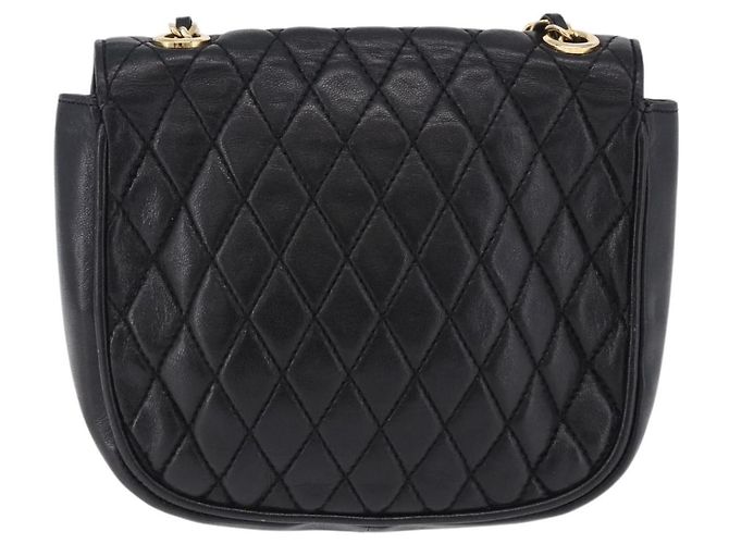 Bolsa de Ombro com Corrente BALLY em Couro Preto e Dourado Auth 201246 - vista 3