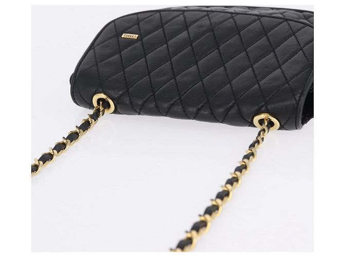 Bolsa de Ombro com Corrente BALLY em Couro Preto e Dourado Auth 201246 - vista 6