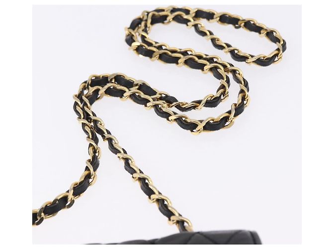 Bolsa de Ombro com Corrente BALLY em Couro Preto e Dourado Auth 201246 - vista 8