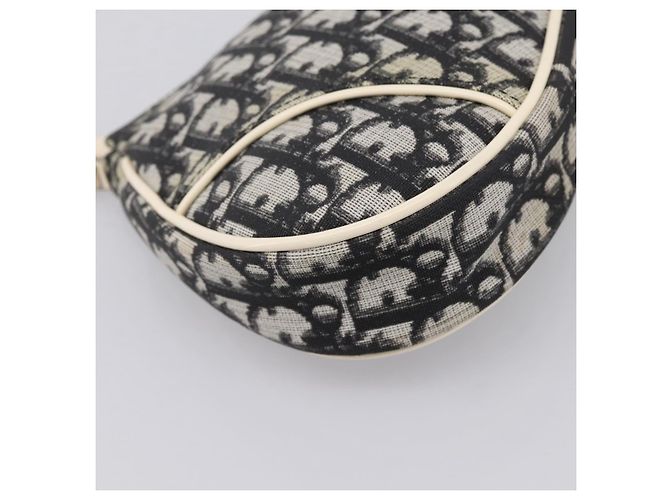 Christian Dior Trotter Saddle Accessory Pouch PVC Black White Auth 201266V - view 11