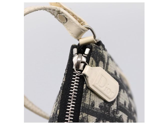 Christian Dior Trotter Saddle Accessory Pouch PVC Black White Auth 201266V - view 14