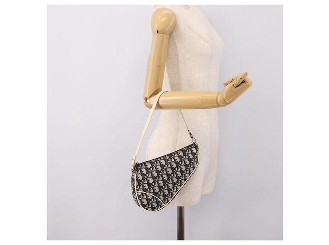 Christian Dior Trotter Saddle Accessory Pouch PVC Black White Auth 201266V - view 20