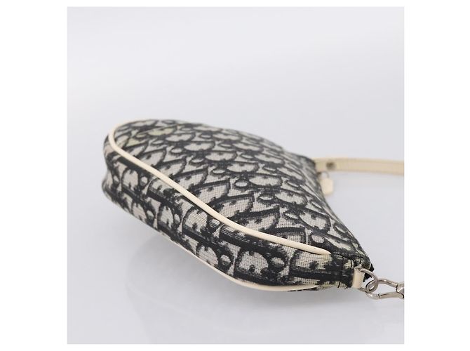 Christian Dior Trotter Saddle Accessory Pouch PVC Black White Auth 201266V - view 5