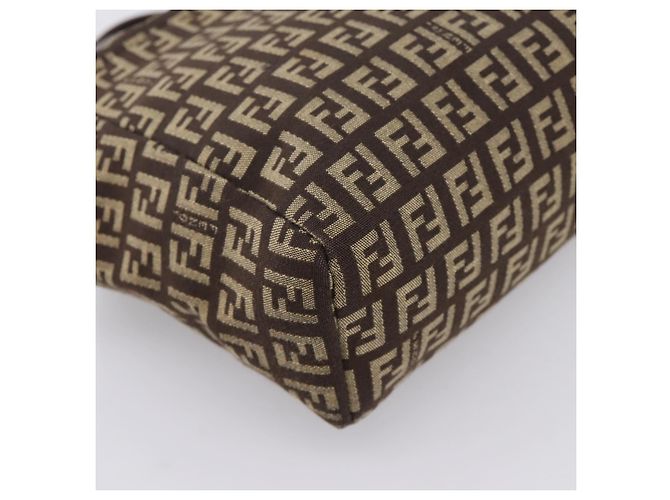 Borsa a mano FENDI Zucchino Canvas Marrone Auth 203176 - vista 11