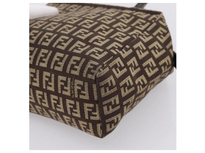 Borsa a mano FENDI Zucchino Canvas Marrone Auth 203176 - vista 12