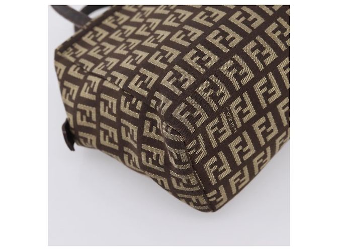Borsa a mano FENDI Zucchino Canvas Marrone Auth 203176 - vista 13