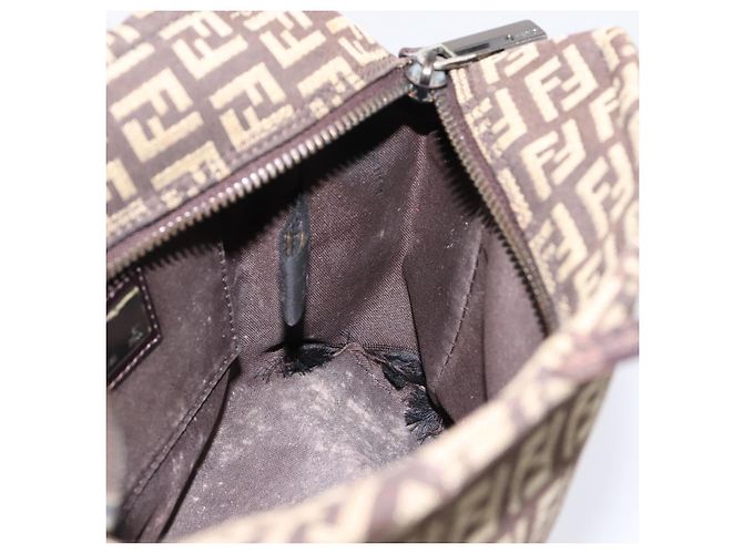 Borsa a mano FENDI Zucchino Canvas Marrone Auth 203176 - vista 17