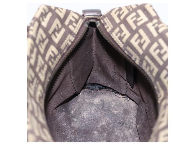 Borsa a mano FENDI Zucchino Canvas Marrone Auth 203176 - vista 18